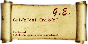 Gulácsi Enikő névjegykártya